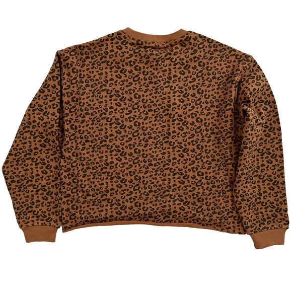 Blank NYC Caramel Brown Leopard Print Sweatshirt NWT New Size Medium - Picture 8 of 13